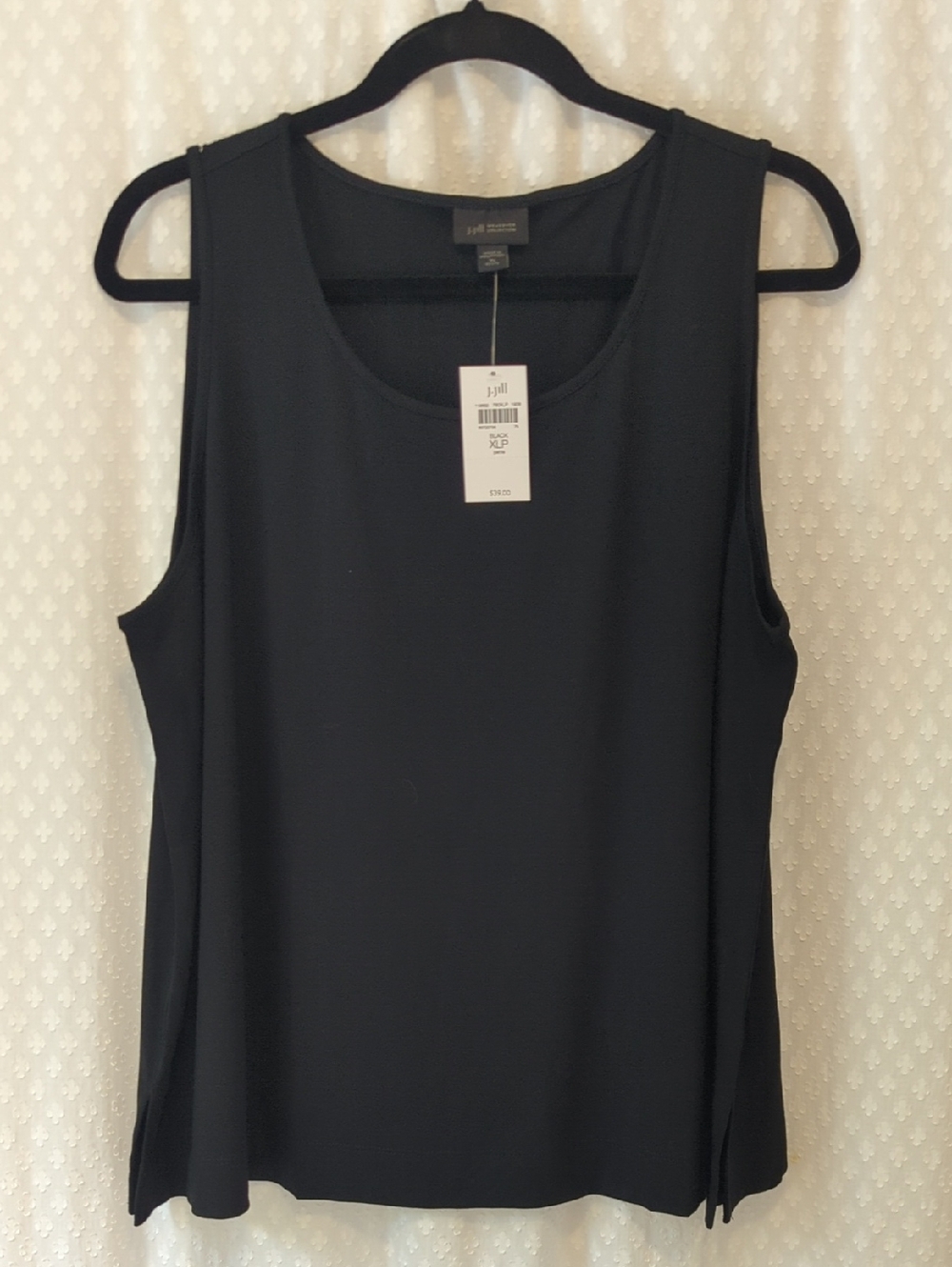 J. Jill Wearever Collection Black Sleeveless Tank, Women's XL Petite NWT